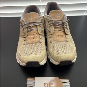 On cloud Running women’s  Cloudnova Beige and Gray Athletic Shoes worn one time